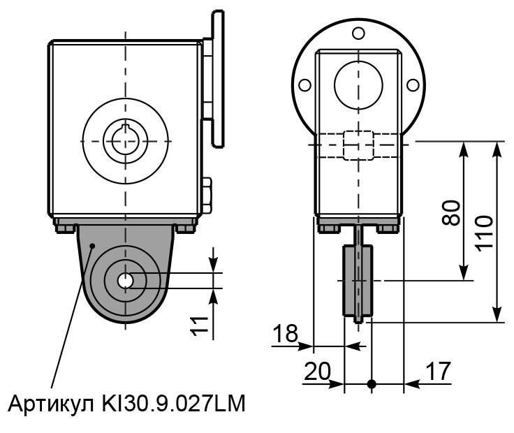 Чертеж редуктора I 30 hydro-mec штанга