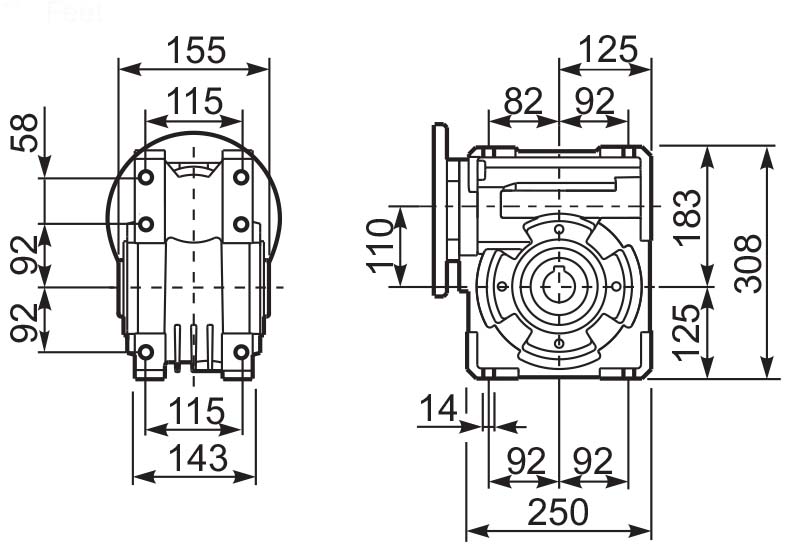 Размеры лам редуктора Q 11 hydro-mec