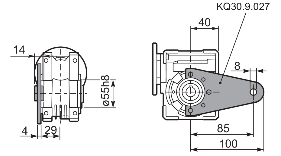 Чертеж редуктора Q 30 hydro-mec штанга