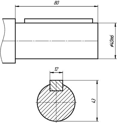 Размеры цилиндрического вала мотор-редуктора МПО2М-10